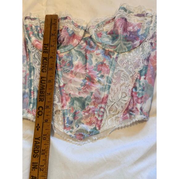 VTG Christian Dior Women's Boned Longline bustier Strapless Bra Size 34B floral - Picture 3 of 9